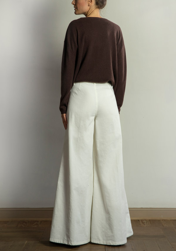 Rose & Lini PS. DON’T FORGET ME “GRACE DYED” WIDE LEG PANTS MILK In Linea