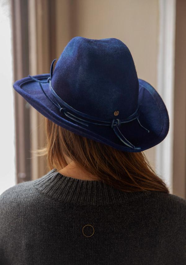 Rose & Lini YESEY “RAFFISH” BLUE FELTED HAT Shopping Online