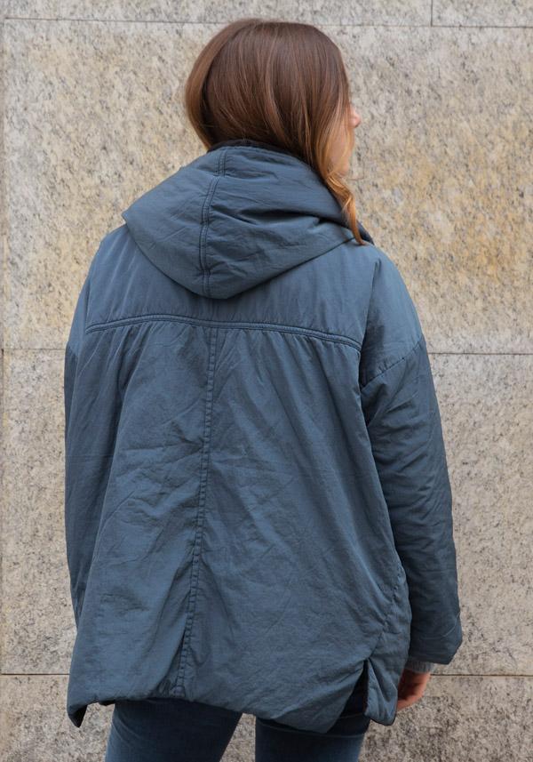 Rose & Lini KIMONORAIN REVERSIBLE “BASIC” JACKET LEAD & BLACK Saldi Di Fabbrica