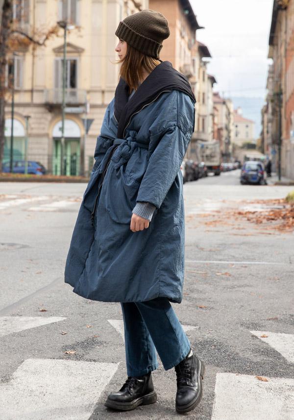 Rose & Lini KIMONORAIN REVERSIBLE “DUST COAT” LEAD & BLACK Negozio
