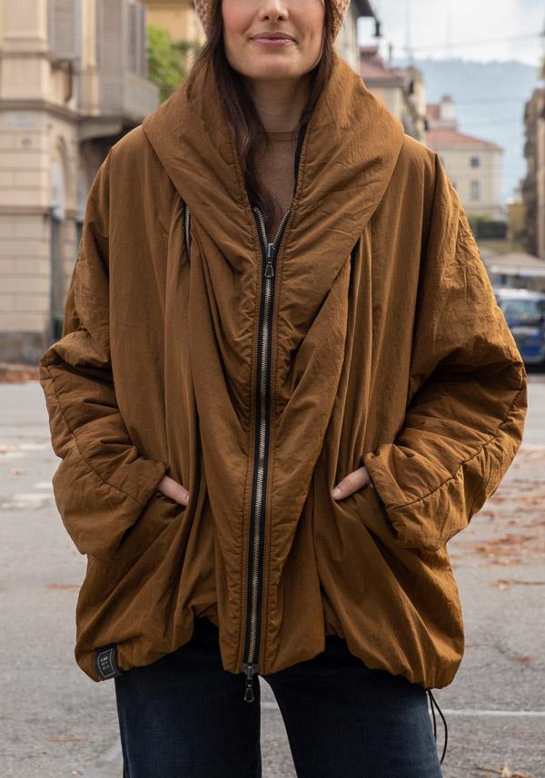 Rose & Lini KIMONORAIN REVERSIBLE “KIMONO HOODIE” JACKET TOFFEE & BLACK In Saldo