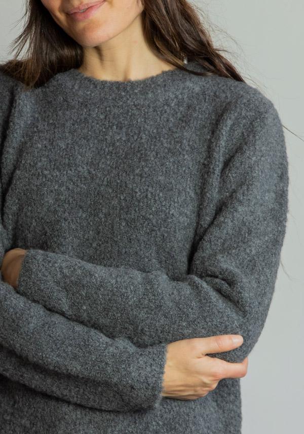 Rose & Lini SAVERIO PALATELLA CASHMERE & SILK “CREW NECK BOXY” GREY KNIT Italia