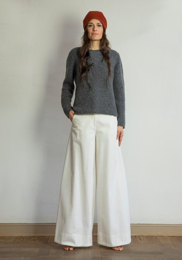 Rose & Lini SAVERIO PALATELLA CASHMERE & SILK “CREW NECK BOXY” GREY KNIT Italia
