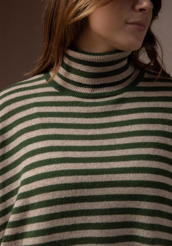Rose & Lini ABSOLUT CASHMERE “PONCHO JOANNA” STRIPES In Linea