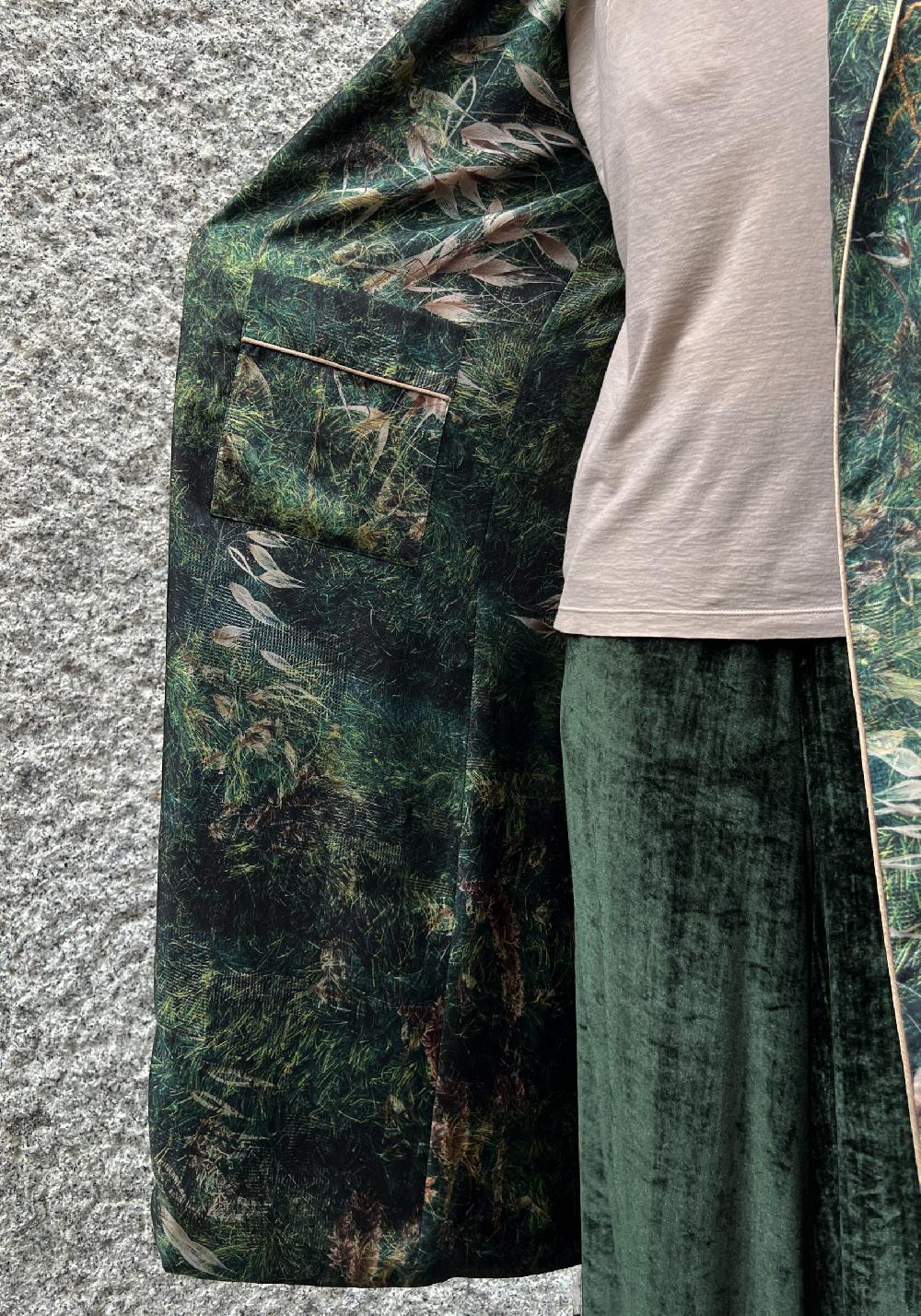 Rose & Lini BOKJA SILK “ROBE” REVERSIBLE GARDEN KIMONO Nuovo