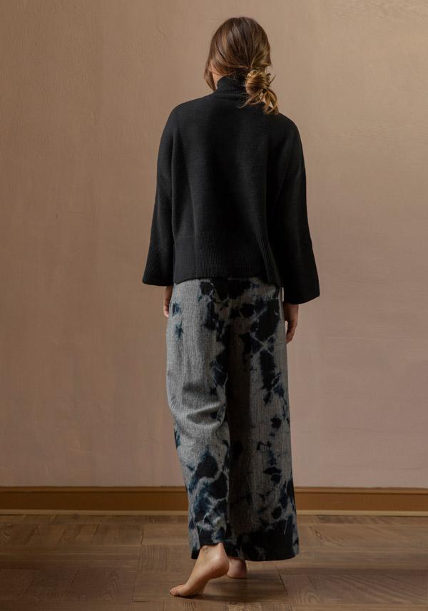 Rose & Lini SUZUSAN WOOL & CASHMER “PANTS 5041” BLACK & GREY Acquista Ora