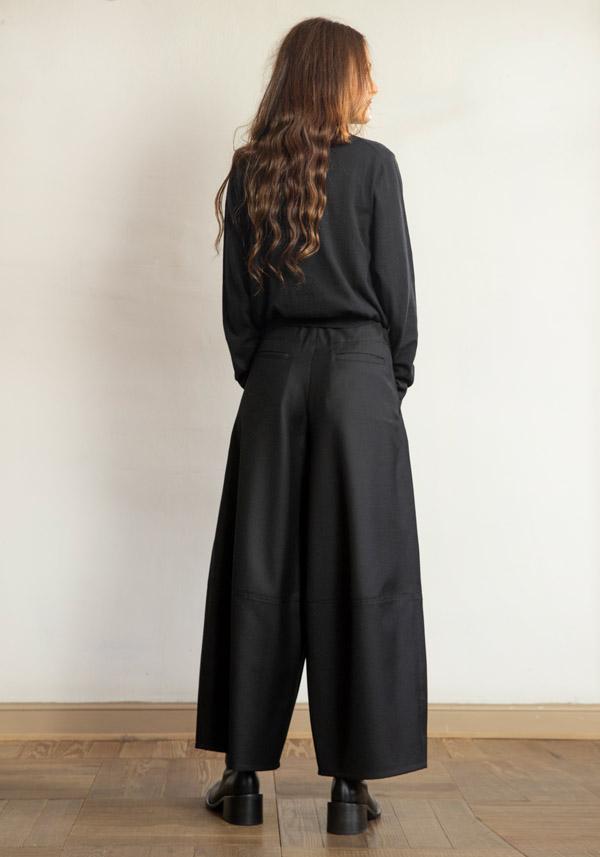 Rose & Lini BARBARA TANI WOOL “PANTS 465 LANA” BLACK Fino Al -60%