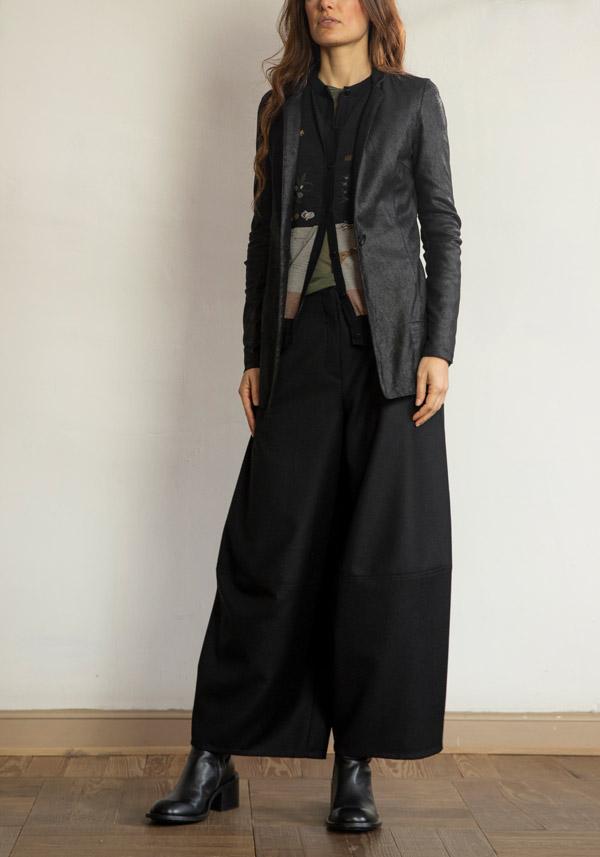 Rose & Lini BARBARA TANI WOOL “PANTS 465 LANA” BLACK Fino Al -60%