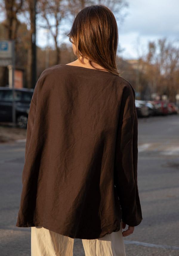 Rose & Lini RISA NAKAMURA COTTON “TOP F” BROWN Fino al 65% di sconto