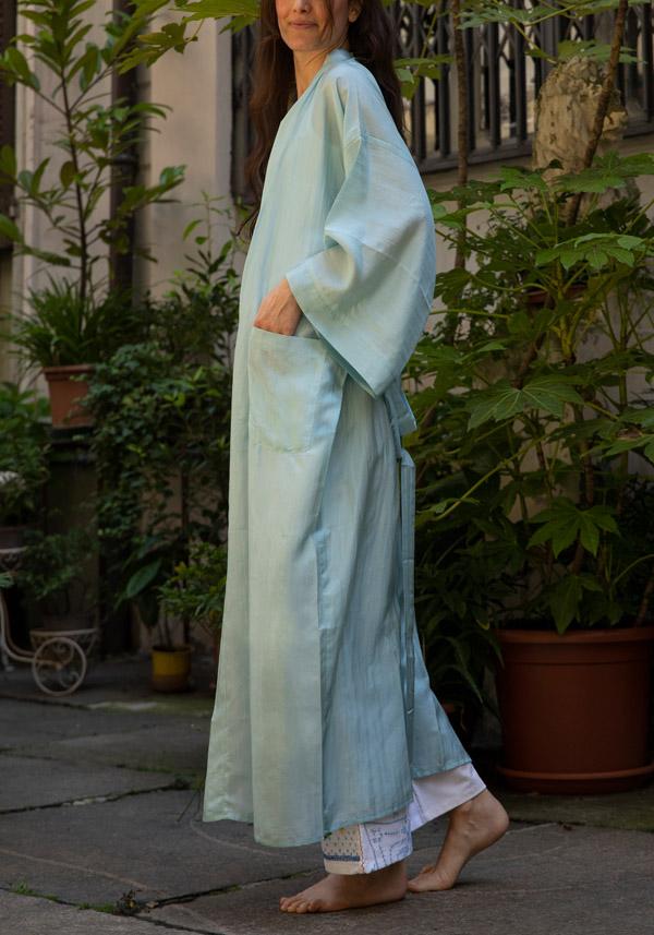Rose & Lini THE ROSE IBIZA SILK “GOWN KIMONO” SKY Vendita Economica