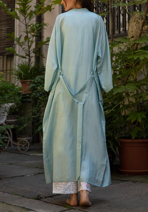 Rose & Lini THE ROSE IBIZA SILK “GOWN KIMONO” SKY Vendita Economica