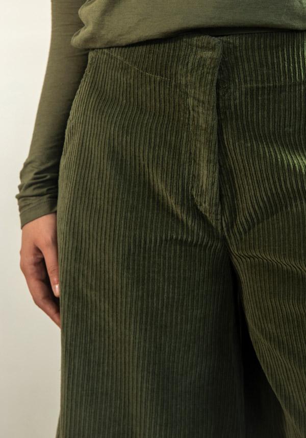 Rose & Lini BARBARA TANI “PANTS 465 V03” CORDUROY MILITARY Negozio