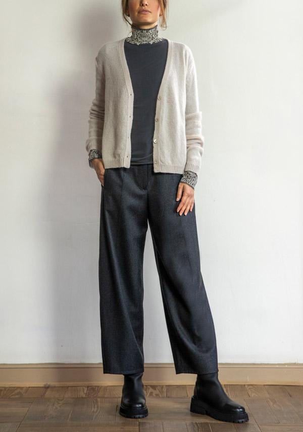 Rose & Lini ANTIPAST “SINGLET MT117C” CHARCOAL & IVORY TOP In Saldo