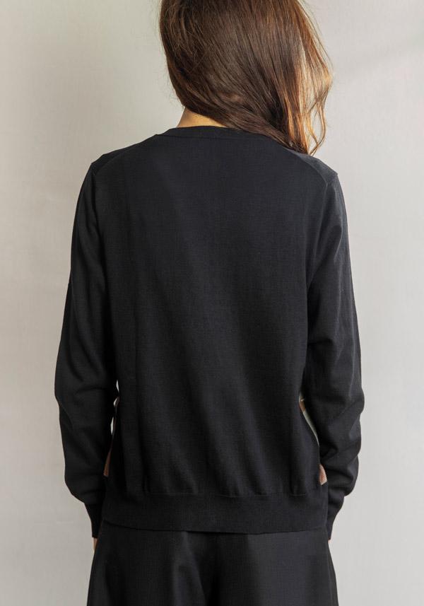 Rose & Lini ANTIPAST COTTON & CASHMERE “CARDIGAN NF104-790” BLACK Nuova