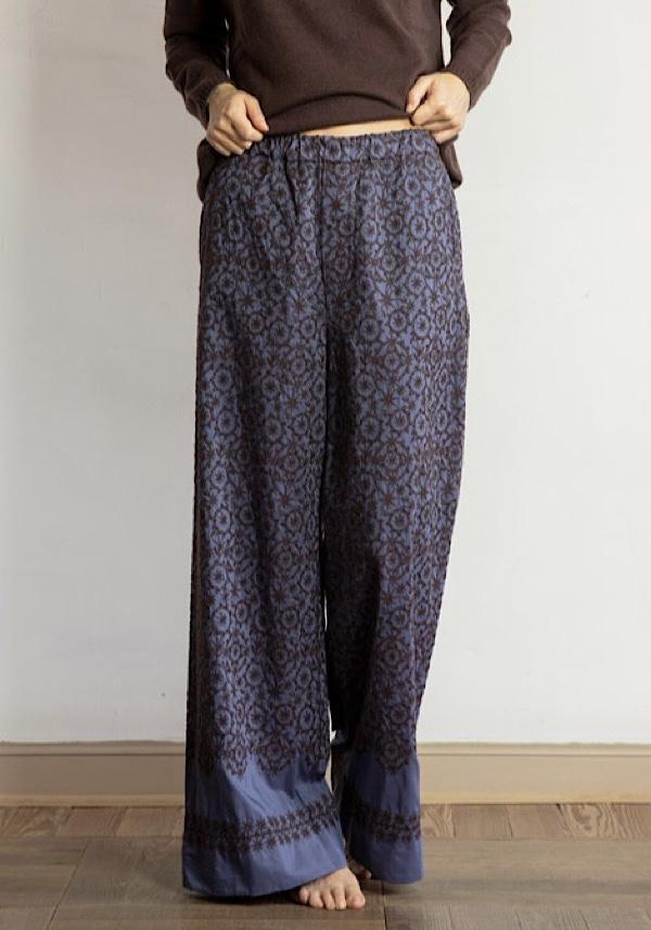 Rose & Lini ANTIPAST COTTON & SILK EMBROIDERED “TROUSERS EP210” BLUE 2025