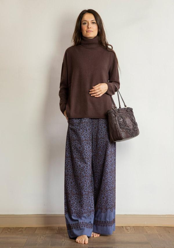 Rose & Lini ANTIPAST COTTON & SILK EMBROIDERED “TROUSERS EP210” BLUE 2025