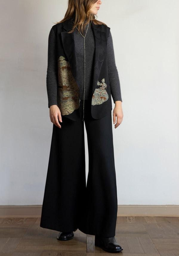 Rose & Lini IBRIGU SILK “GILET 53K” BLACK Italia