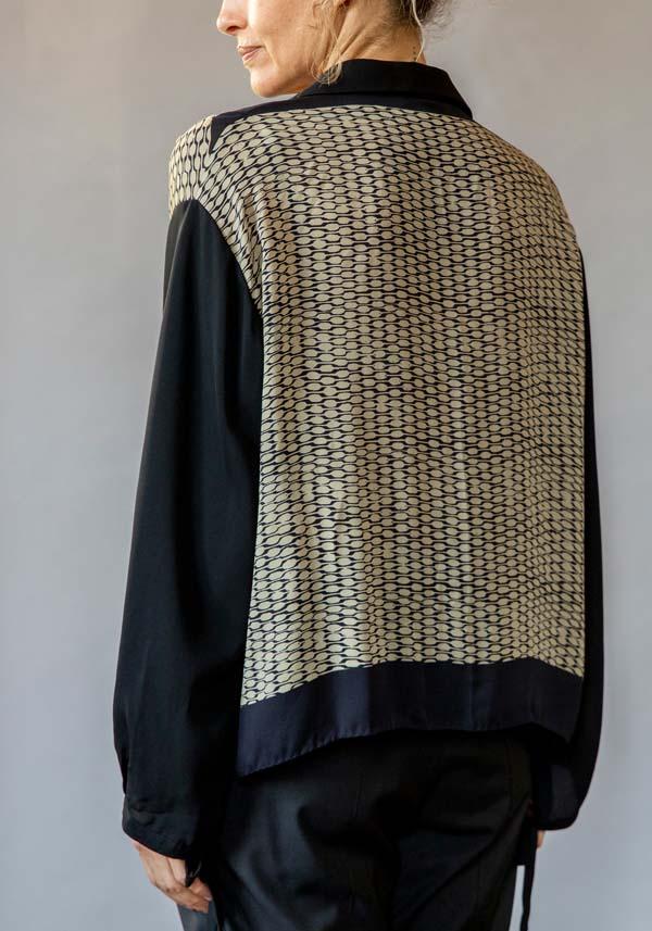 Rose & Lini IBRIGU SILK “SHIRT CM171” BEIGE & BLACK 2025