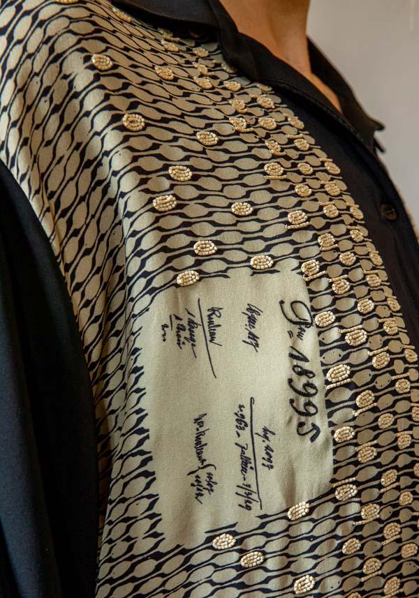 Rose & Lini IBRIGU SILK “SHIRT CM171” BEIGE & BLACK 2025