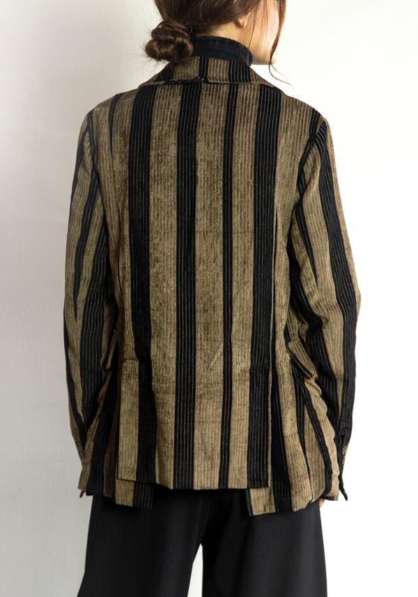 Rose & Lini ALEKSANDR MANAMIS STRIPED “JACKET 1692” BLACK & BROWN Vendita