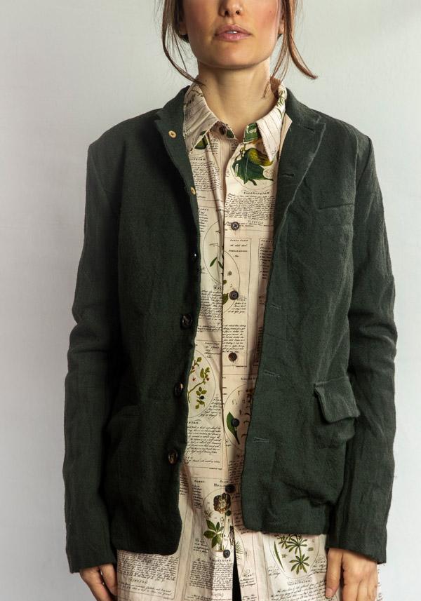 Rose & Lini ALEKSANDR MANAMIS WOOL “JACKET 1151” GREEN Spedizione Gratuita