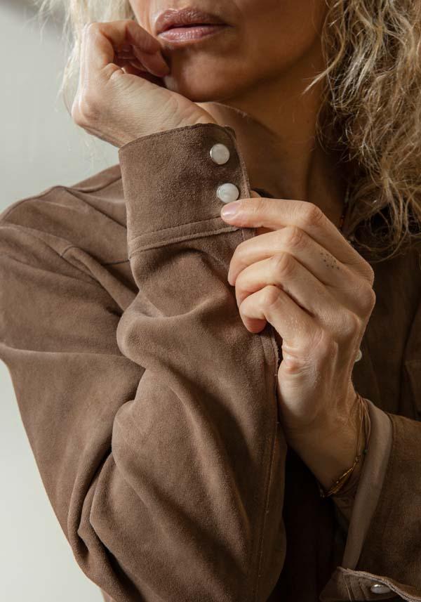 Rose & Lini DAD MILANO SUEDE “WESTERN SHIRT” TAUPE Pezzi Unici