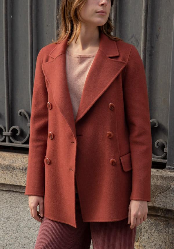 Rose & Lini ALMAROSA WOOL “JACKET 545” TERRACOTTA Negozi Online