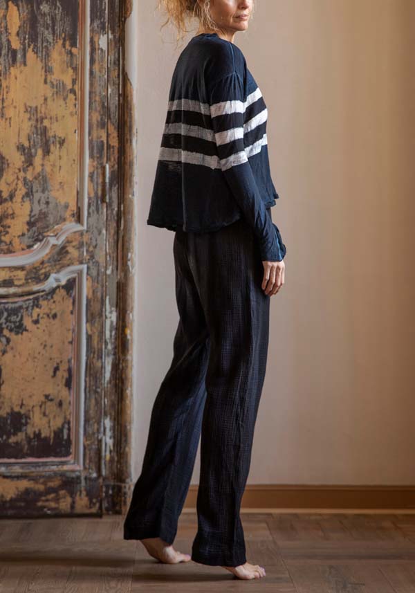 Rose & Lini GILDA MIDANI “EAST PANTS 2047” MARBLE BLUE Affare Del Giorno