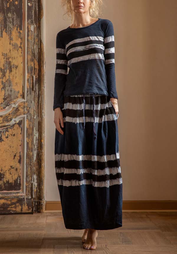 Rose & Lini GILDA MIDANI “Y SKIRT 2515” BLACK & BLUE Saldi