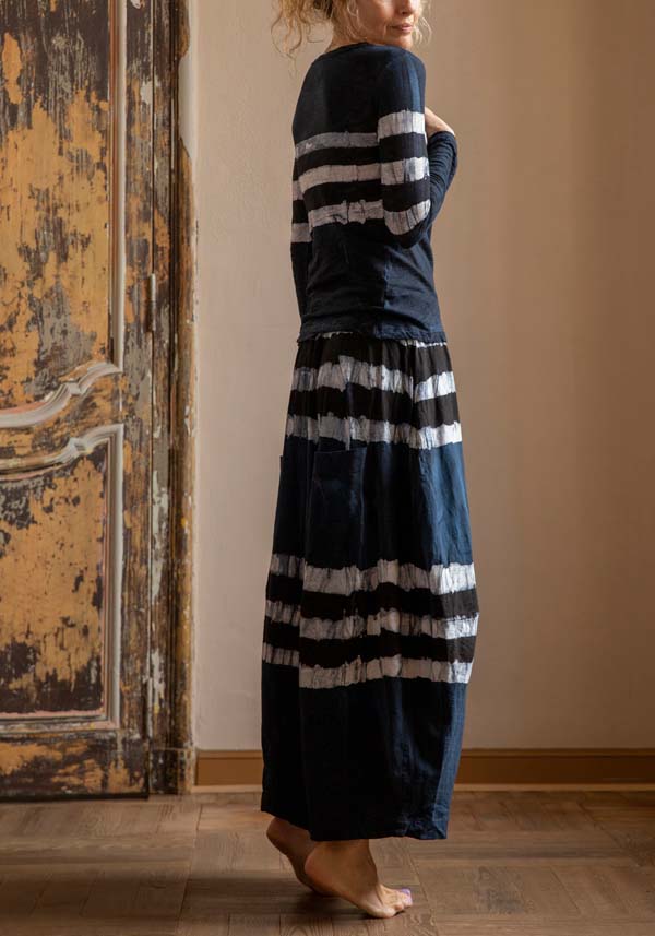 Rose & Lini GILDA MIDANI “Y SKIRT 2515” BLACK & BLUE Saldi