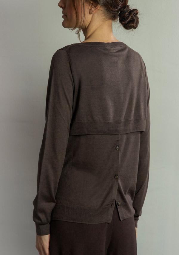 Rose & Lini STEFANO MORTARI SILK & CASHMERE “SWEATER 5105” BROWN Vendita Calda