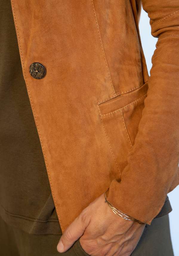 Rose & Lini GIORGIO BRATO CAMEL SUEDE JACKET 9593 Vendite Flash