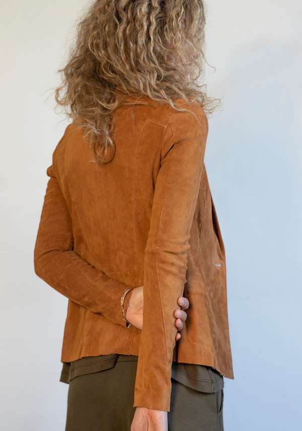 Rose & Lini GIORGIO BRATO CAMEL SUEDE JACKET 9593 Vendite Flash
