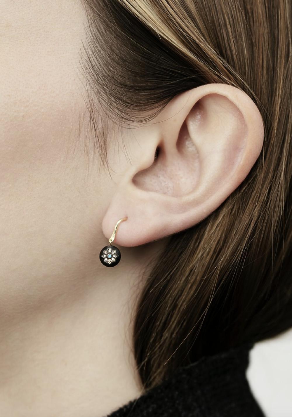 Rose & Lini 5 OCTOBRE “ISA” BLACK EARRINGS In Saldo