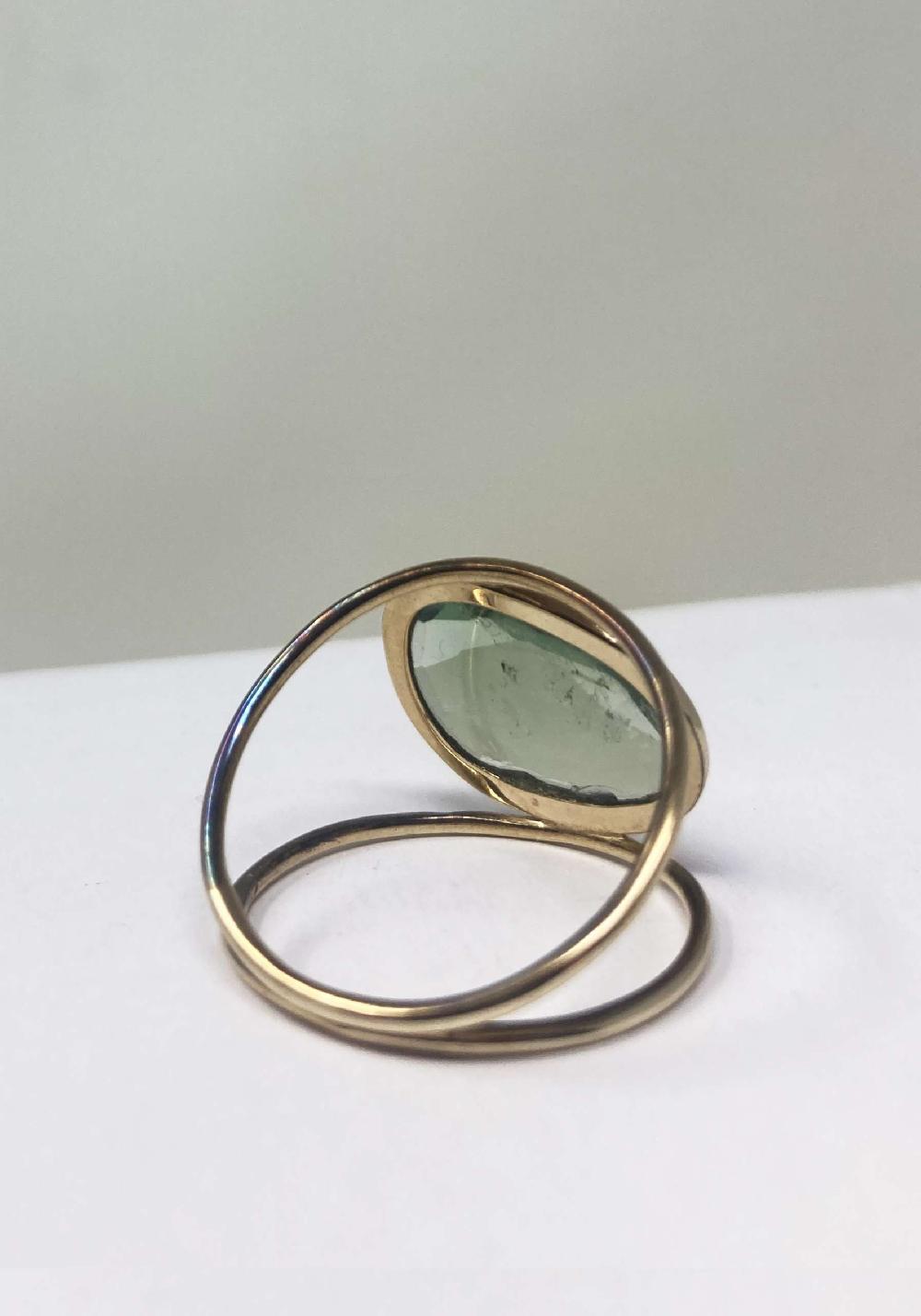Rose & Lini MAITEA “DOUBLE RING” GOLD & GREEN Offerta speciale