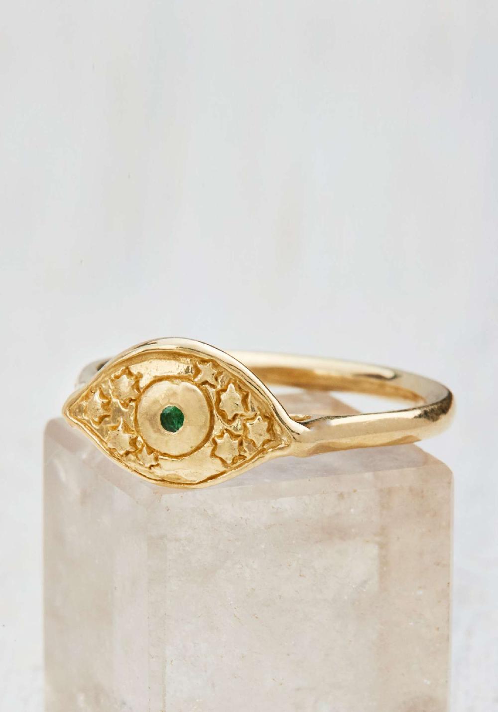 Rose & Lini CATHERINE MICHIELS “MINI EVIL EYE” GOLD RING Qualità Garantita