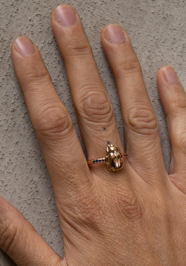 Rose & Lini CATHERINE MICHIELS “SCARAB 2015” GOLD RING Negozi Online
