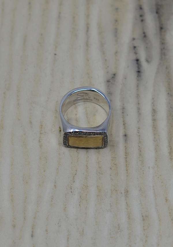 Rose & Lini ROSAMARIA SILVER GOLD & DIAMONDS “NASMA” RING Novità