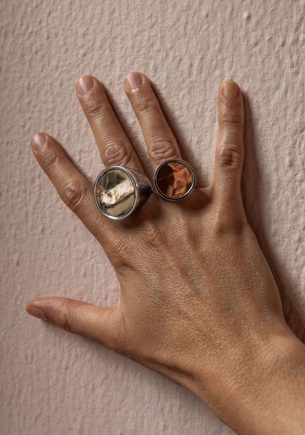 Rose & Lini SIMONA TAGLIAFERRI SMALL “MOON RING J175” PINK GOLD Presa