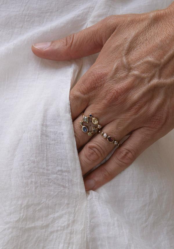 Rose & Lini DORETTE BLUE “BAGUE COURONNÉE” GOLD RING Online