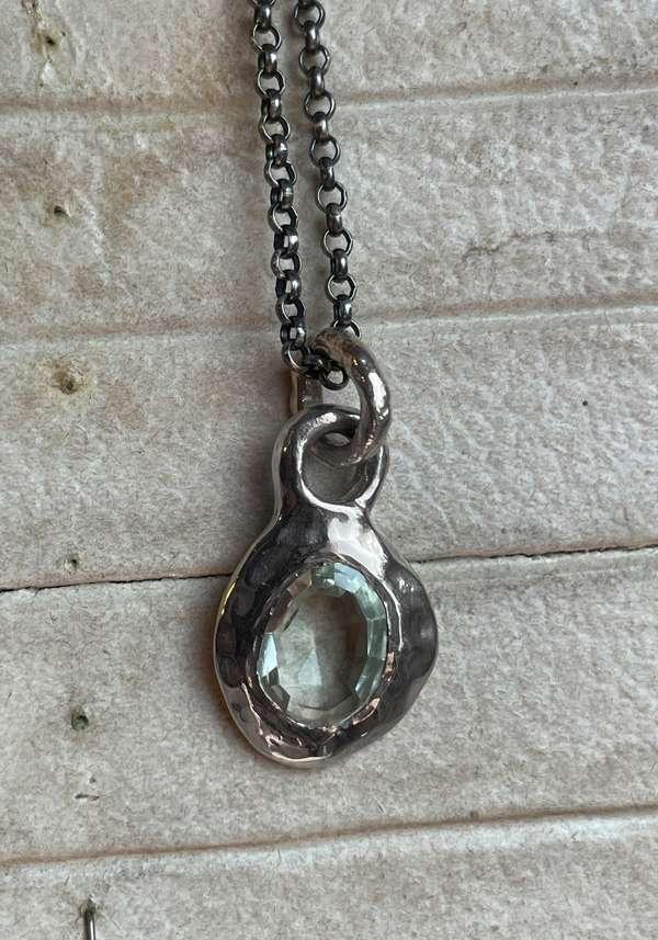 Rose & Lini ROSAMARIA “NHILL” PRASIOLITE PENDANT SILVER NECKLACE Outlet