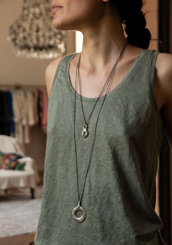 Rose & Lini ROSAMARIA “NHILL” PRASIOLITE PENDANT SILVER NECKLACE Outlet