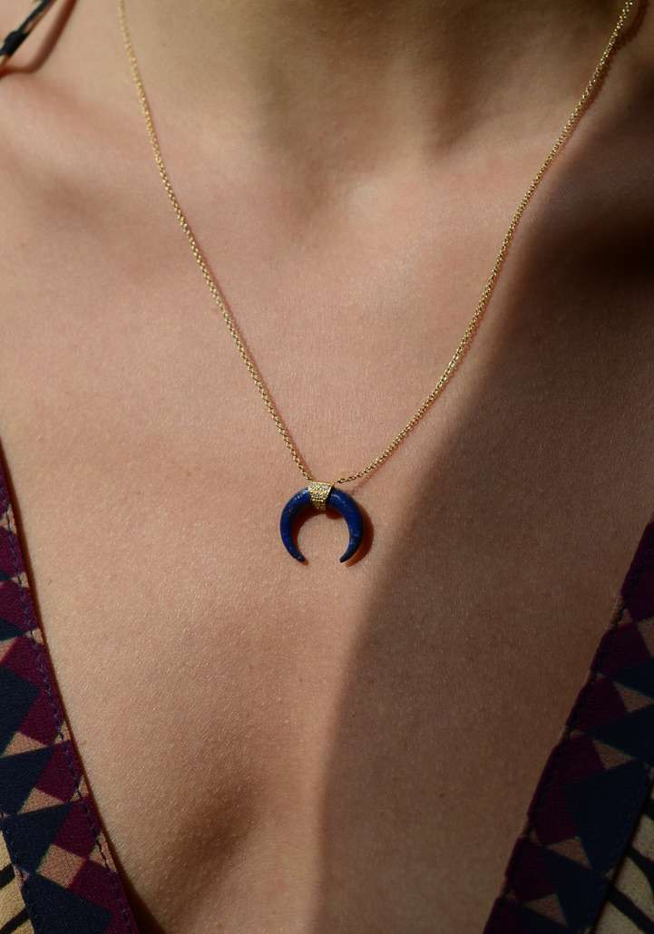 Rose & Lini JACQUIE AICHE BLUE HORN NECKLACE In Vendita