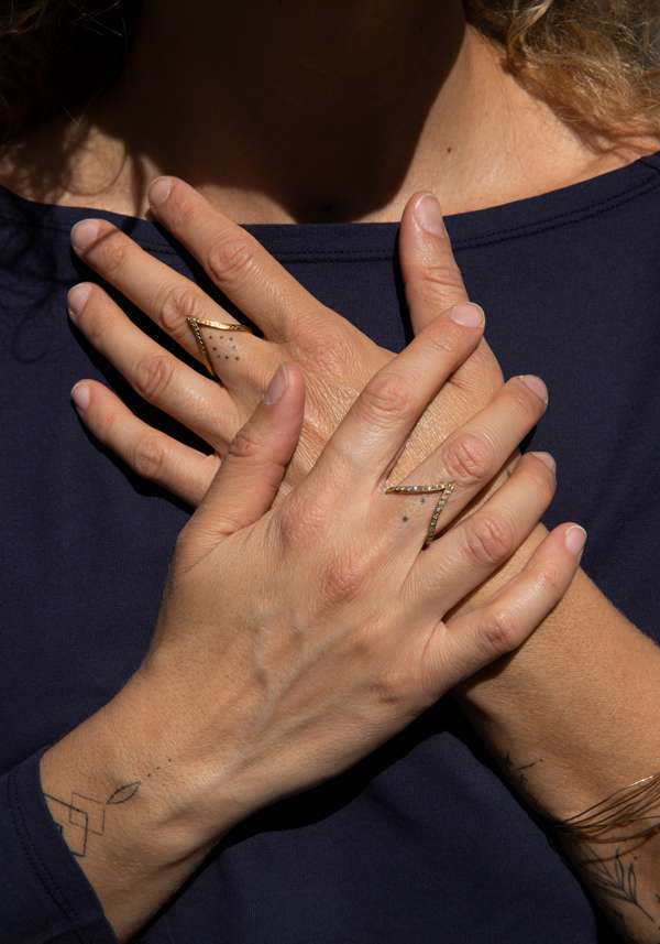 Rose & Lini MAITEA “HEART” GOLD & DIAMONDS RING Saldi