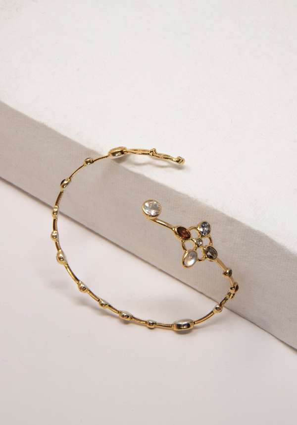 Rose & Lini DORETTE GOLD STUDDED “JARDINAGE BRACELET” #1 Vendita Calda