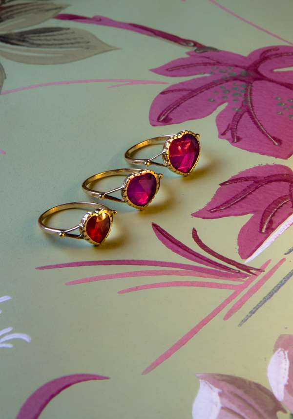 Rose & Lini DORETTE LARGE “BAGUE COEUR” GOLD RING Vendita Economica