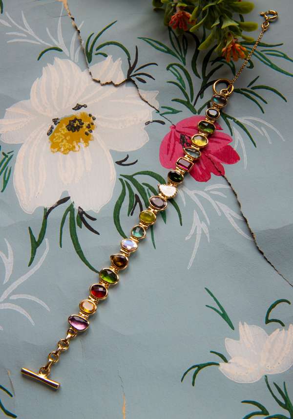 Rose & Lini DORETTE GOLD STUDDED “SOUPLE BRACELET” Saldi Di Fabbrica