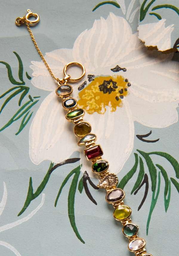 Rose & Lini DORETTE GOLD STUDDED “SOUPLE BRACELET” Saldi Di Fabbrica