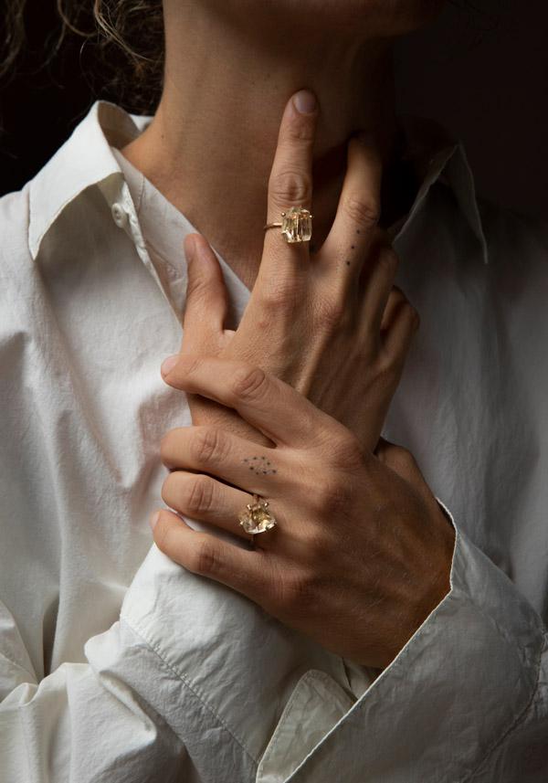 Rose & Lini VARIANCE OBJECTS “SCAPALITE MEDIUM STONE” GOLD RING || Size 54 Shopping Online
