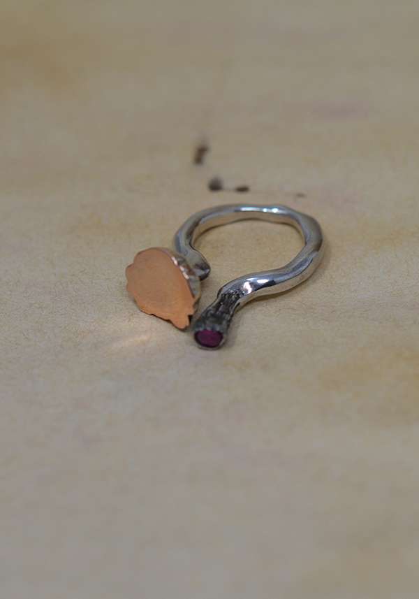 Rose & Lini ROSAMARIA SILVER AND GOLD “TZIKA” RING Novità